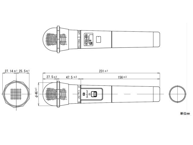 WM-3400】UNI-PEX 300MHz 防滴形ワイヤレスマイクロホン (通常在庫品